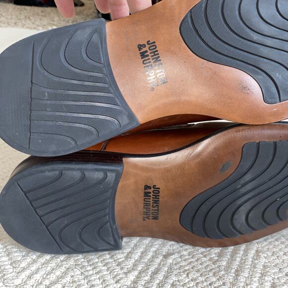 JOHNSTON & MURPHY Men's Brown Sheepskin Leather Loafers #20-3482 Size 9M - Picture 8 of 9